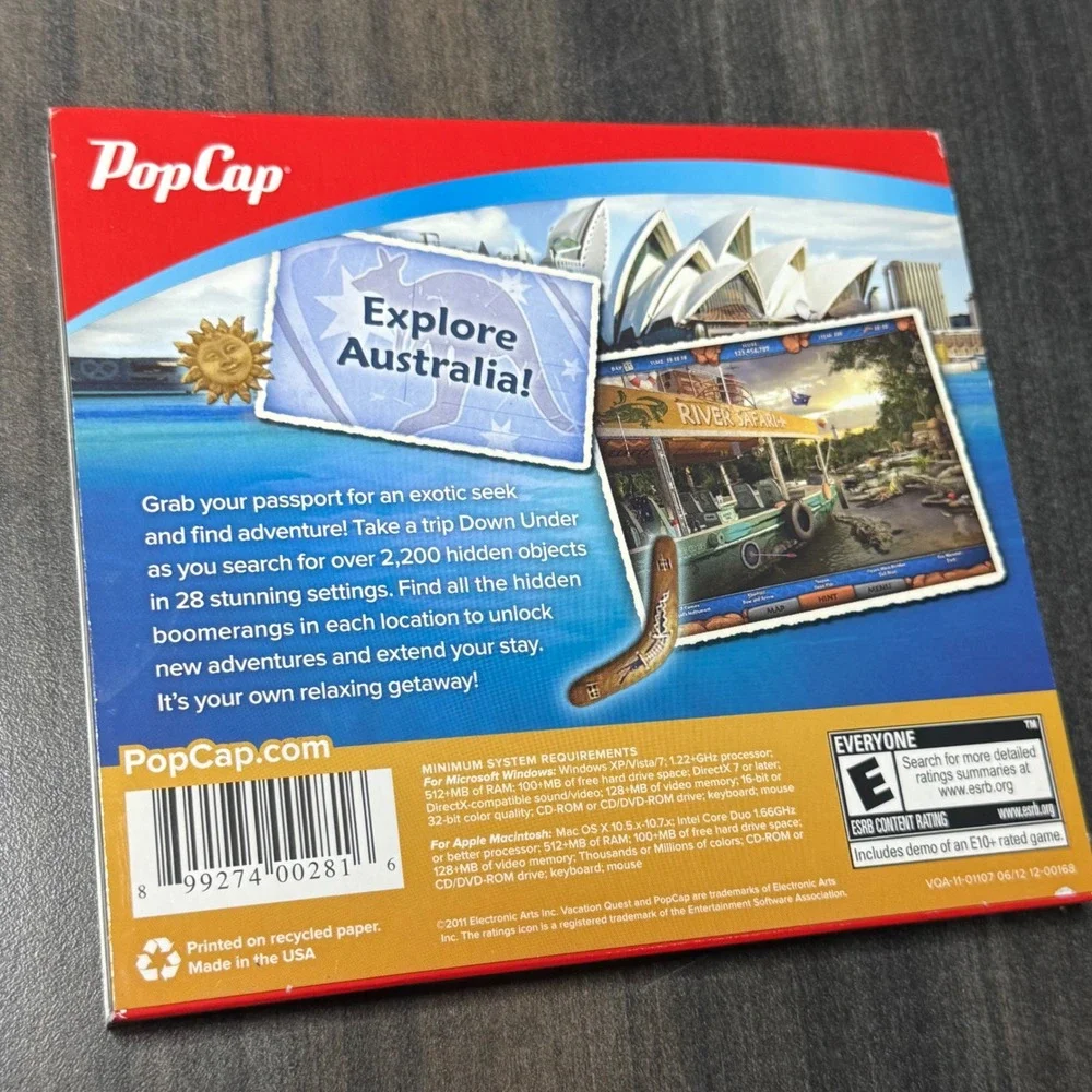 PopCap Vacation Quest Australia PC Mac 2011 Hidden Object Game